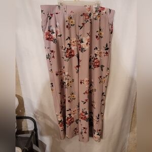 Torrid Lavender Wide Legged Pants with a Floral Print